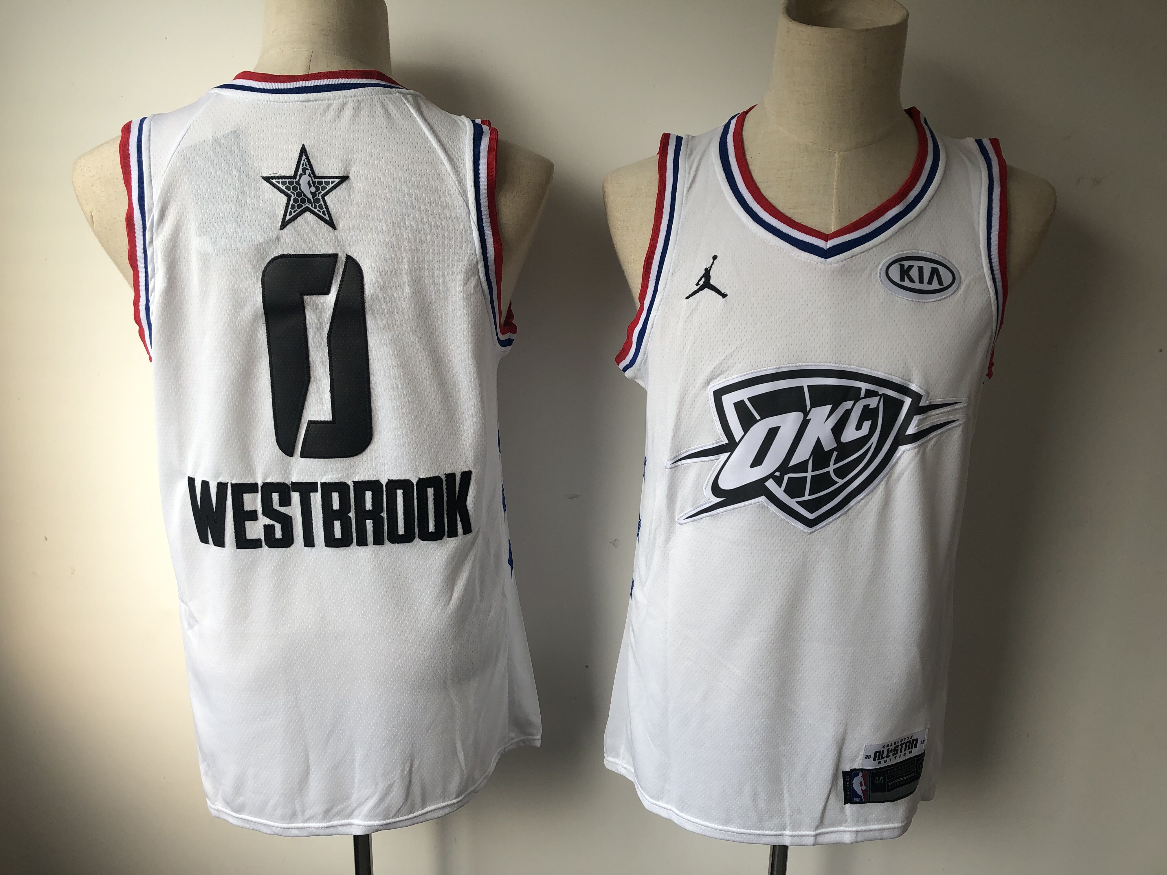 Men Oklahoma City Thunder #0 Westbrook White 2019 All Star NBA Jerseys->oklahoma city thunder->NBA Jersey
